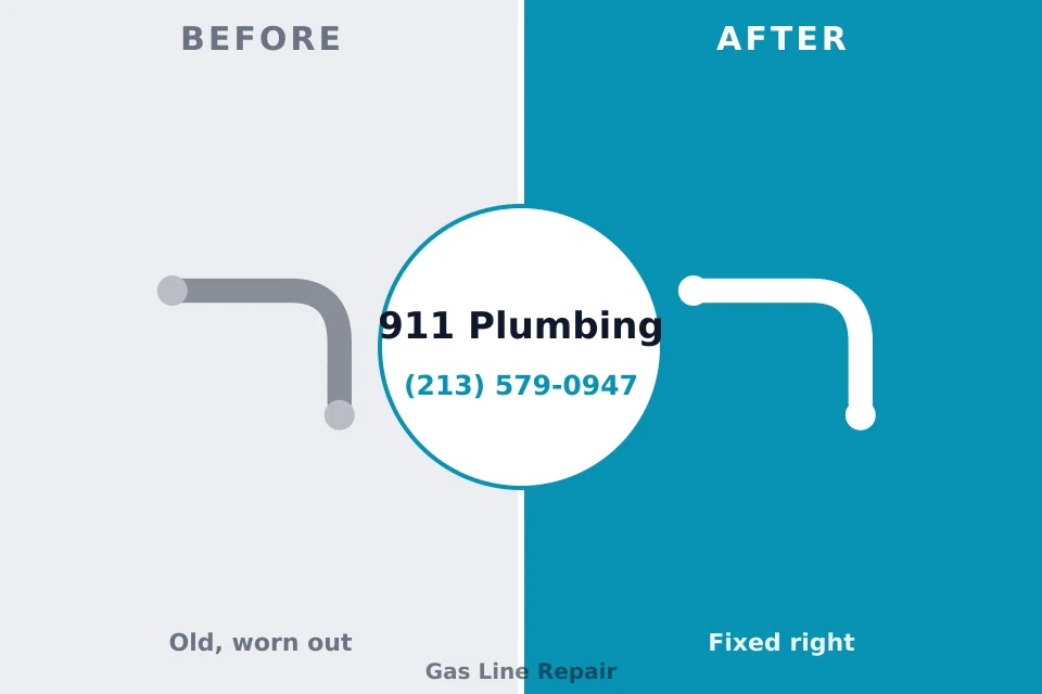 Before and after: plumbing repair Story, WY